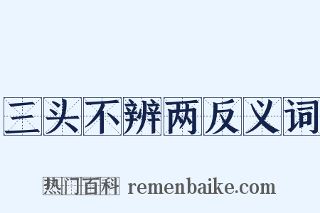 三头不辨两反义词是什么意思的图片